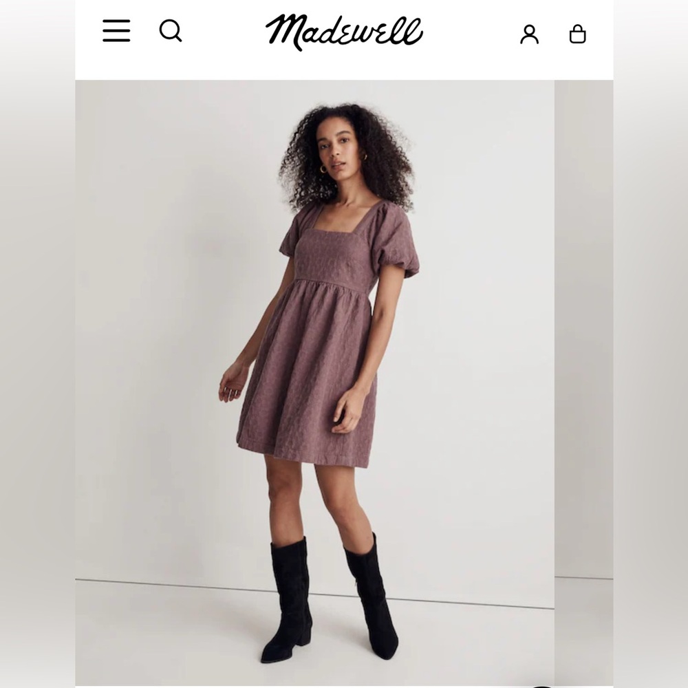 Madewell | Floral Quilted Puff-Sleeve Mini Dress